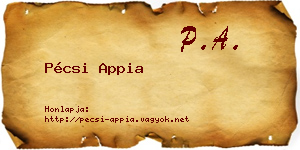 Pécsi Appia névjegykártya